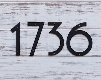8 inch Modern Metal House Numbers, Classic Address Sign