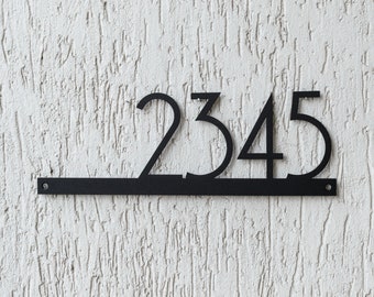 Metal House Number Sign, Modern Address Plaque, Steel Numbers