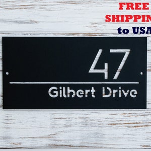 House Number Plaque, Modern House Numbers, Metal Address Sign, Address Plaque, Personalized Street Sign, House number sign