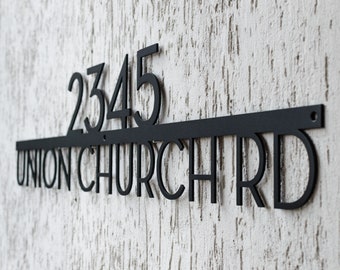 Extra Large Metal House Number Sign, Modern Address Plaque