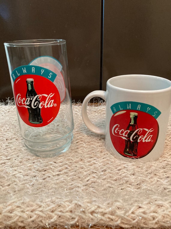 1997 Coca Cola Soda Glass and 1998 Cup