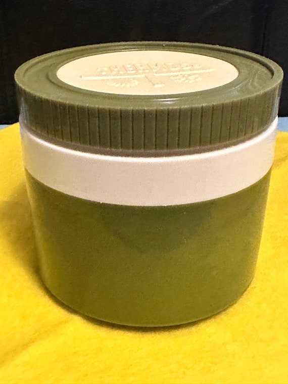 Thermos Insulated Jar 1155/3 60s Plastic Olive Green & White