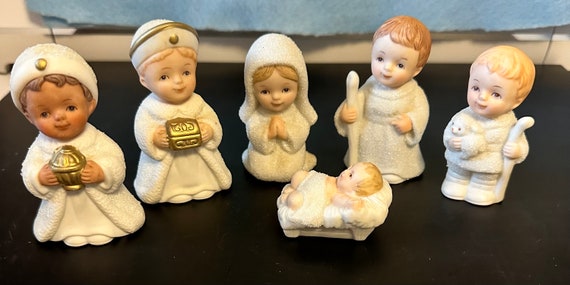 HOMCO Home Interiors Snow Babies CHRISTMAS NATIVITY Figurines - Replacement Nativity Figuines