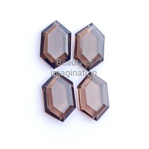 10 Pcs Smoky Quartz 11x6 mm  and 16x10 mm Hexagon shape cutstone , Handmade Gemstone, Jewelry Making, Gift for her