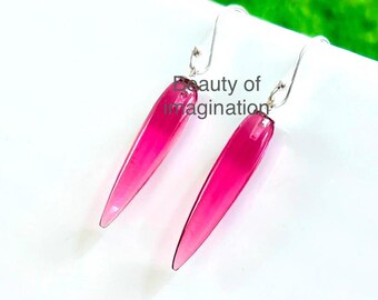 Pink Tourmuline quartz Earrings, November Birthstone,Gold Vermeil Pink tourmaline Drop Earrings,Jewelry Gift For Her.
