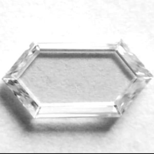 21X11mm Natural Himalayan Crystal  Hexagon shape cutstone , Handmade Gemstone, Jewelry Making, Gift for her