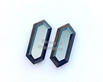 Black Onyx 20X8 mm Normal Cut Hexagon Shape Wholesale Lot Normal Cut Black Onyx Jewelry Making Loose Gemstones Black Onyx Long Hexagon Cut
