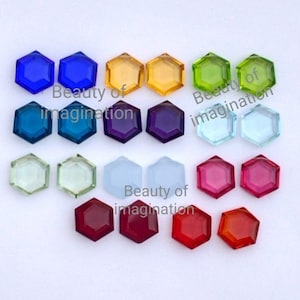 Top side drilled 10 Pcs Hexagon Quartz 10X10 MM tablet cut,Faceted Gemstone,cut Gemstone Faceted for Jewelry Making, wire wrapping,Beading
