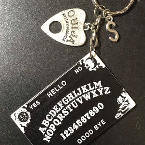 Ouija board personalised keyring keychain with a Tibetan silver Planchette