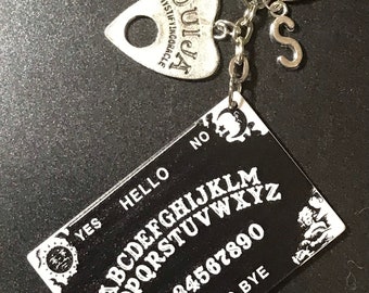 Ouija board personalised keyring keychain with a Tibetan silver Planchette