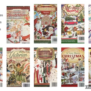 Kerstvoorbeeldpagina's uit kleine boekjes van Hunky-Dory