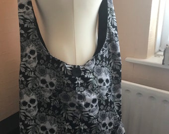 Hobo Grey skulls cross body bag shoulder bag hippie gothic