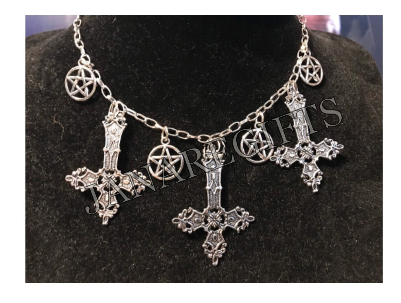 【BLACKPURPLE】25SS★ Kitsch star cattus necklace Disney Treasures Hocus Pocus Black Onyx, Amethyst & Diamond
