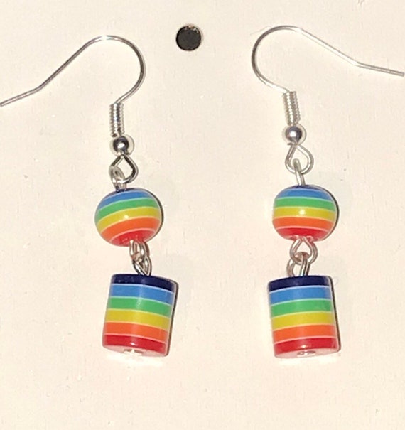 Sterling Silver Unicorn and Rainbow Studs Multicolor Resin Sterling Silver Unicorn and Rainbow Studs Multicolor Resin