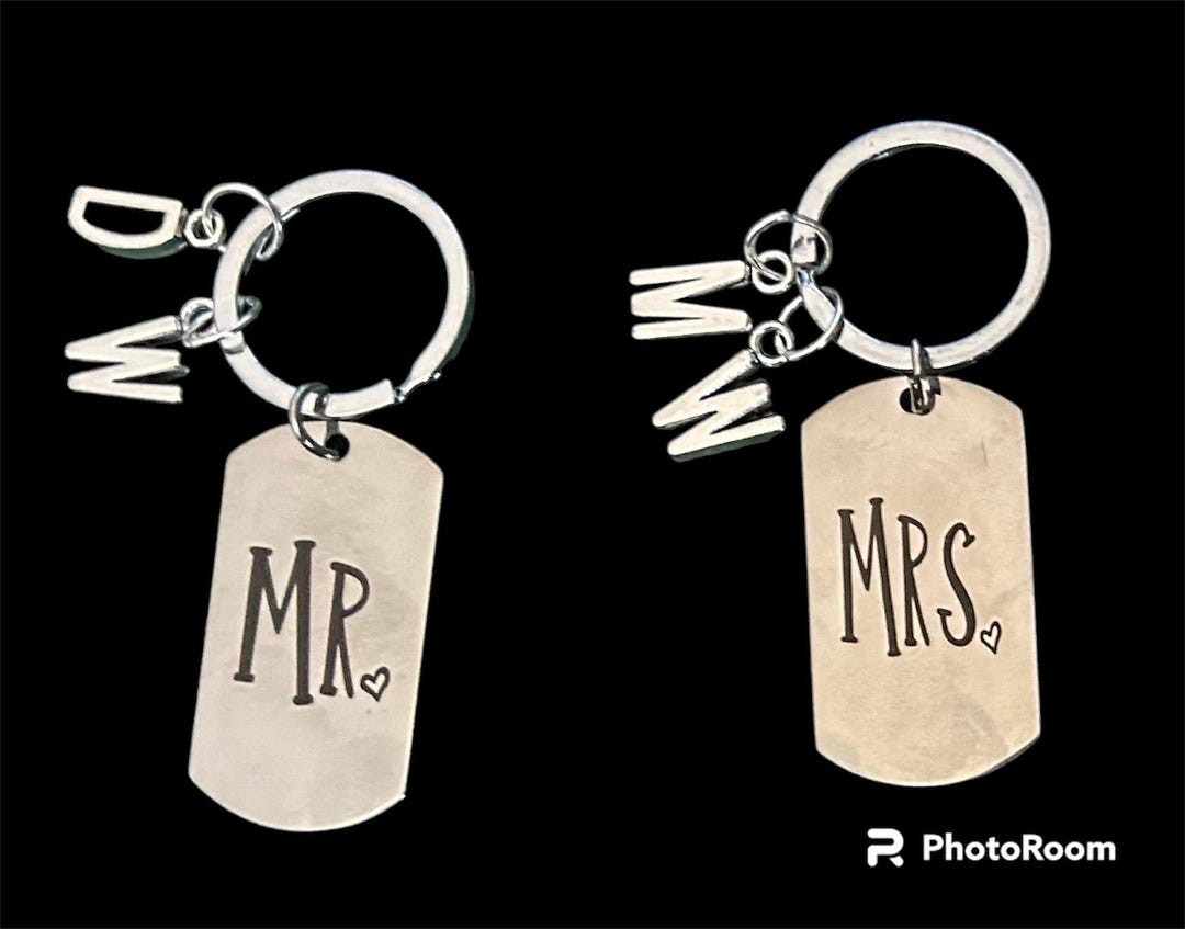 Personalized Mr and Mrs Mr and Mr Mrs and Mrs Keychains: Couple Initial ...