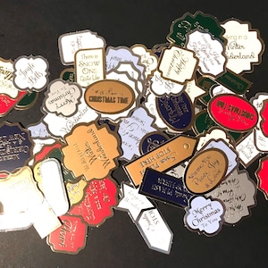 75 adornos navideños con frases en papel metalizado Hunkydory