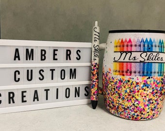 Teacher mug and pen set