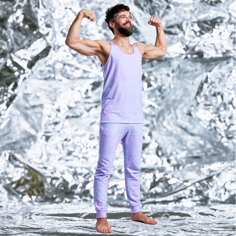 Lilac Joggers Athleisure Galaxy Pants Yoga Pants Loungewear Fleece Jogger Sweatpants Athletic Pants Festival Jogger Unisex image 2