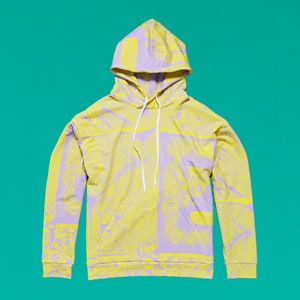 BE Unisex Hoodie Yellow/Lilac image 3