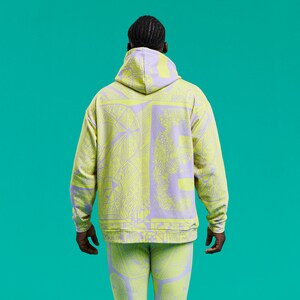 BE Unisex Hoodie Yellow/Lilac image 2