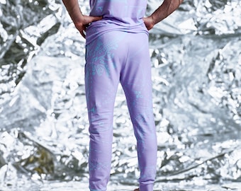 Lilac Joggers | Athleisure | Galaxy Pants | Yoga Pants | Loungewear | Fleece Jogger | Sweatpants | Athletic Pants | Festival Jogger | Unisex