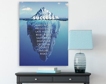 Success Motivational Canvas Wall Art Print Office Decor Wall Decor Inspirational Quote Canvas Art Canvas Hanging Home Decor /Ready To Hang