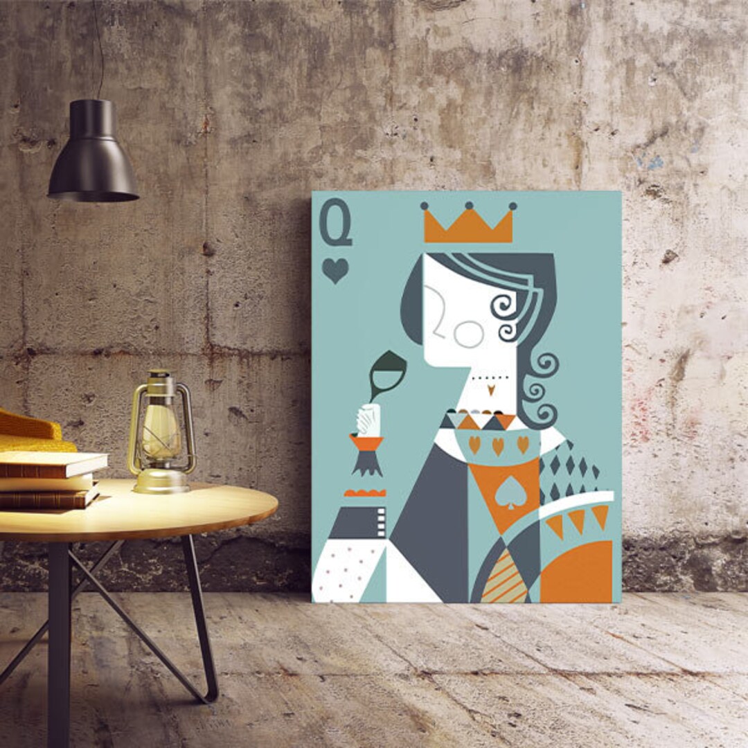 The Queen Wall Decor Chic Canvas Decormodern Decorliving Etsy