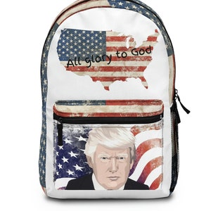 Trump Backpack USA Flag Backpack Patriotic God Backpack Christian Book Bag MAGA Computer Bag Patriot Book Bag America Travel Bag
