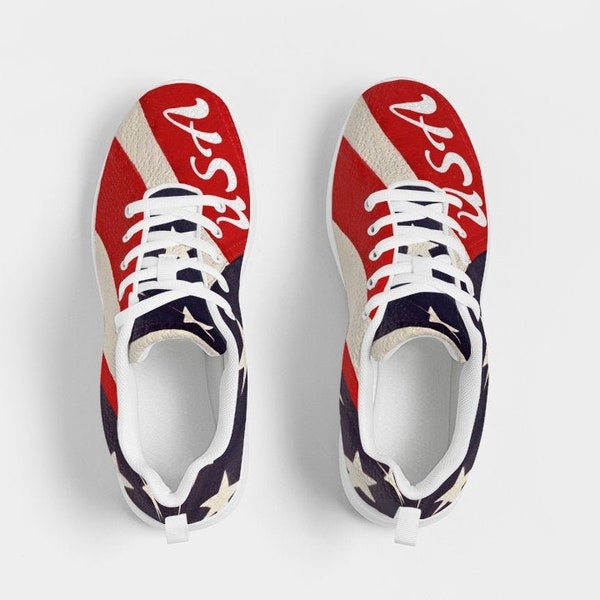 USA Patriotic LED Light Up Sneakers For Men & Women - American Flag Fashion Shoes With 11 Light Modes