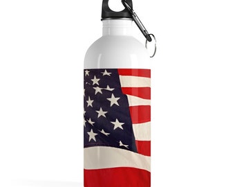 Patriotic Stainless Steel Water Bottle July 4th US Flag Patriot Gift Conservative Accessories American Flag USA