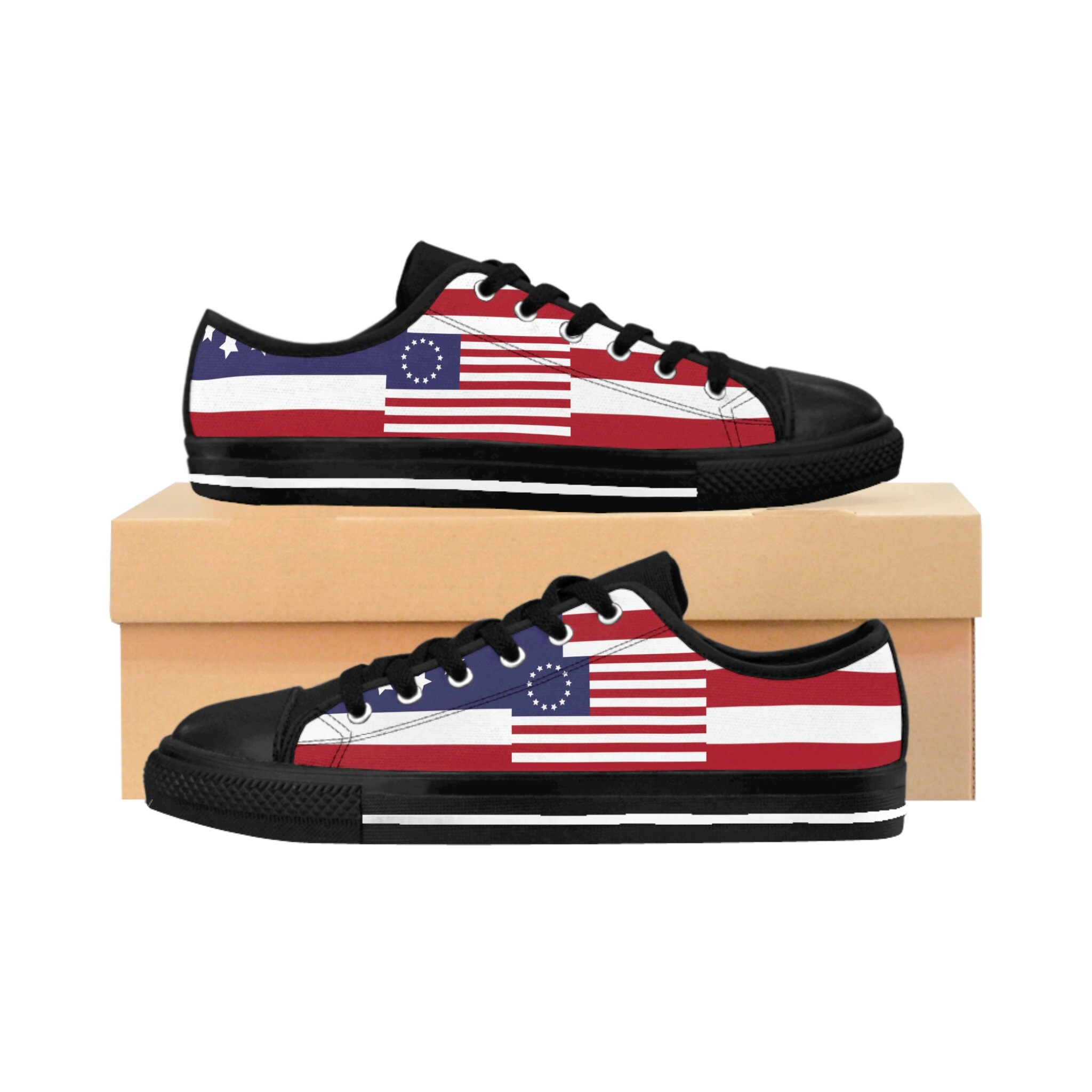 Betsy Ross Sneakers Mens Patriotic Tennis Shoes Betsy Ross Flag