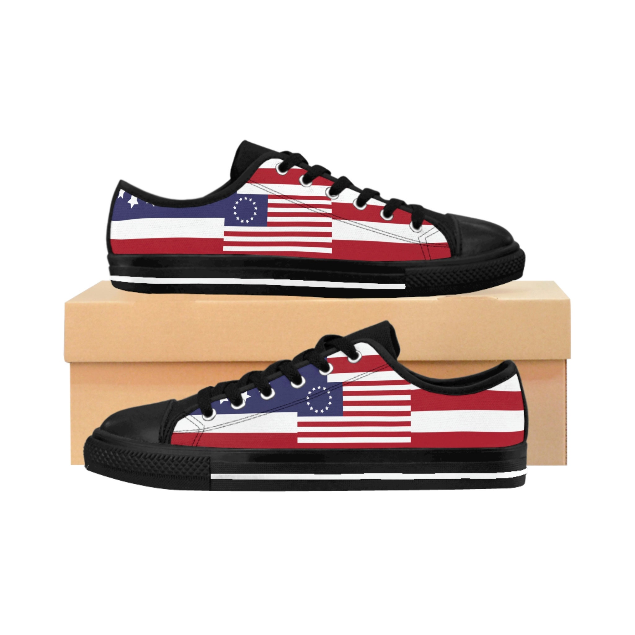 Betsy Ross Sneakers Mens Patriotic Tennis Shoes Betsy Ross Flag
