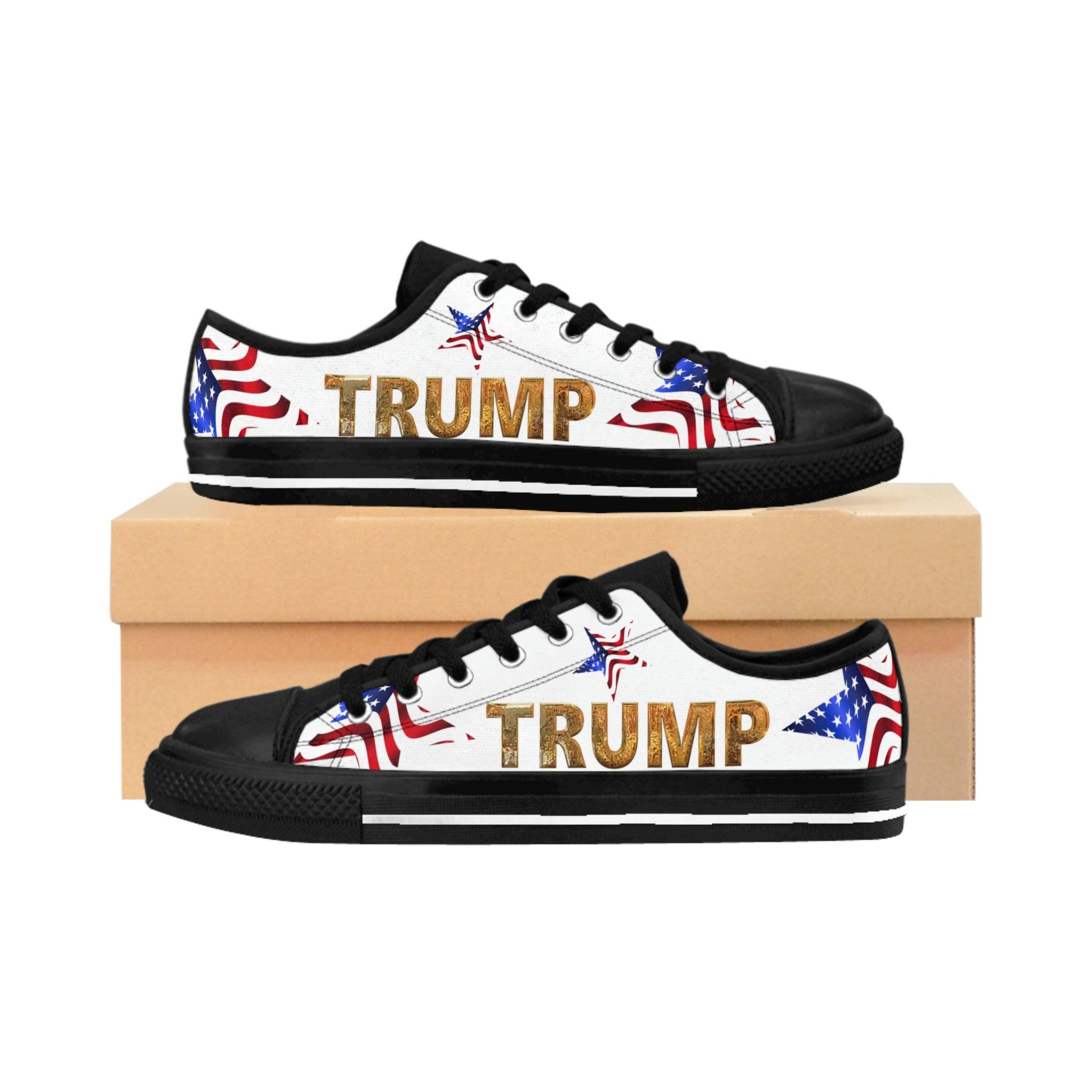 Trump Sneakers Womens MAGA Tennis Shoes Trump 2024 Shoes Patriotic