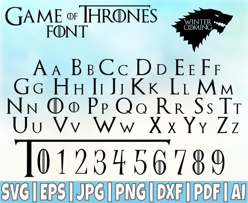 Game Of Thrones Font Svg Cut File Got Svg Game Of Thrones Svg Etsy