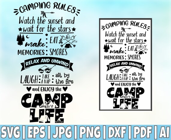 Download Free Camping Rules Svg Cut File Cricut Silhouette Printable Vector Etsy SVG Cut Files