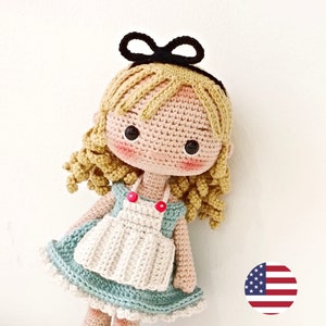 Crochet amigurumi doll pattern ENG Crochet pattern PDF Crochet Alice in wonderland pattern, Alice doll pattern.