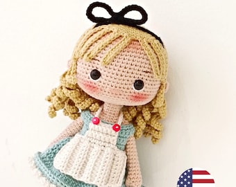 Crochet amigurumi doll pattern ENG Crochet pattern PDF Crochet Alice in wonderland pattern, Alice doll pattern.