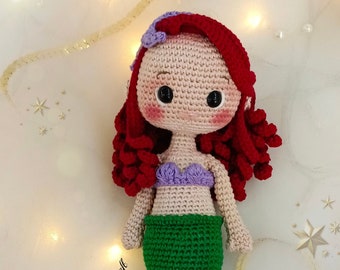 The little mermaid Ariel doll pattern,amigurumi Mermaid pattern