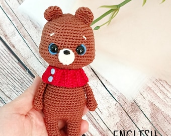 Patrón Osito, tutorial de crochet inglés, Osito amigurumi pdf