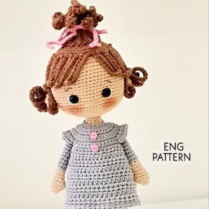 Crochet amigurumi doll pattern Crochet ENG pattern PDF Crochet girl doll Hana
