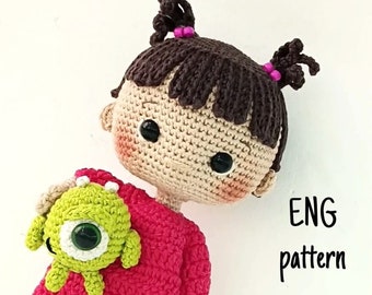 Boo Doll Häkelanleitung: Amigurumi Monster Inc. (PDF Pattern) englisch