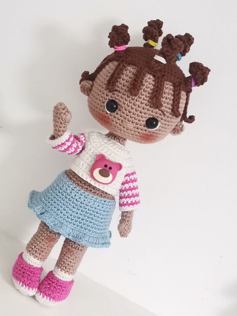 Crochet amigurumi doll pattern ENG Crochet pattern PDF Crochet girl Lola DOLL zdjęcie 5