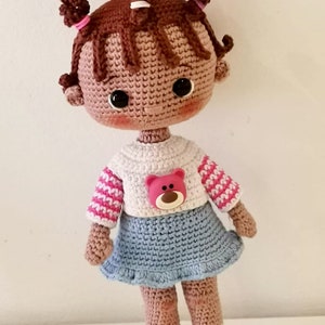 Crochet amigurumi doll pattern ENG Crochet pattern PDF Crochet girl Lola DOLL zdjęcie 7