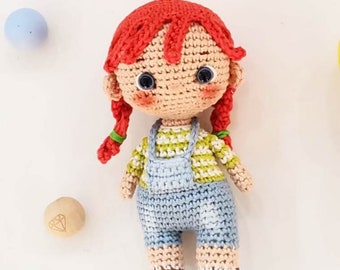 Schema bambola amigurumi all'uncinetto Schema uncinetto ENG PDF Ragazza all'uncinetto Mia DOLL - schema per mini bambola all'uncinetto schema per bambola minuscola