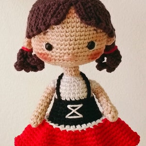 Crochet amigurumi doll pattern Crochet ENG pattern PDF Crochet red riding hood DOLL mini crochet doll pattern tiny doll pattern image 5