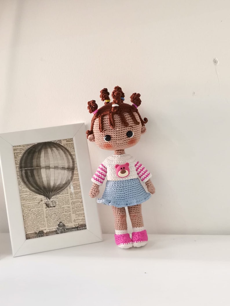 Crochet amigurumi doll pattern ENG Crochet pattern PDF Crochet girl Lola DOLL zdjęcie 8