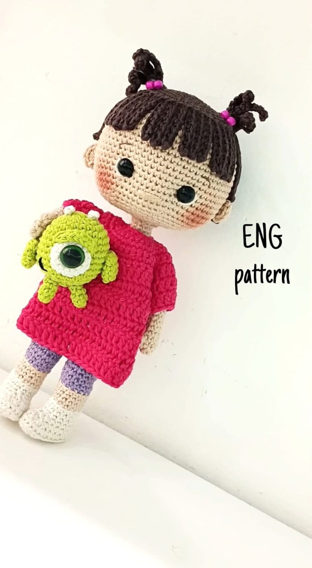 Boo Crochet Crochet Boo Doll Pattern: Amigurumi Monster Inc. (PDF Pattern) English ...