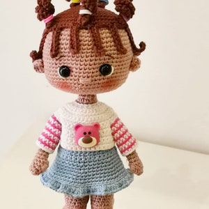 Crochet amigurumi doll pattern ENG Crochet pattern PDF Crochet girl Lola DOLL zdjęcie 6