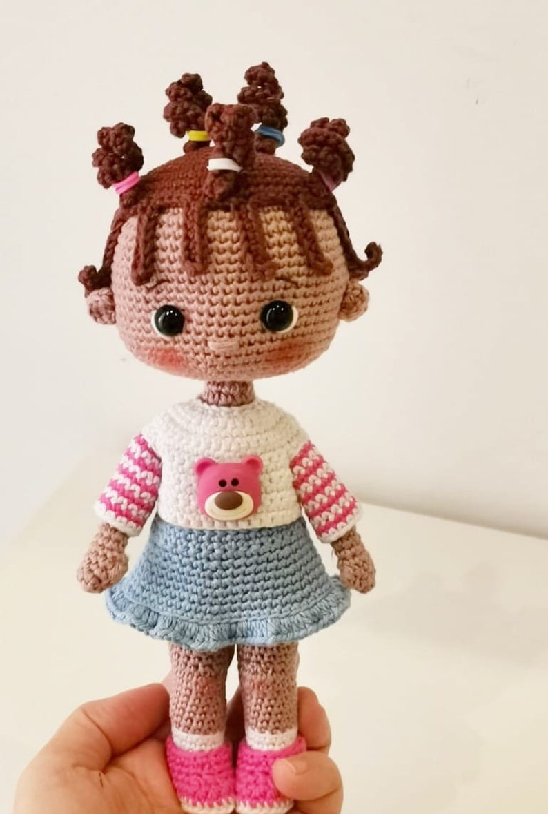 Crochet amigurumi doll pattern ENG Crochet pattern PDF Crochet girl Lola DOLL zdjęcie 6