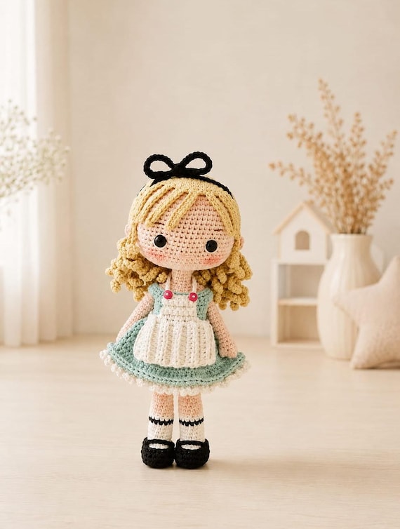 Crochet Alice in Wonderland Doll Pattern (PDF) English